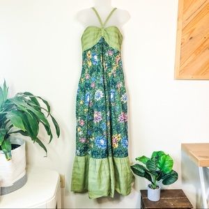Anthropologie Green halter dress